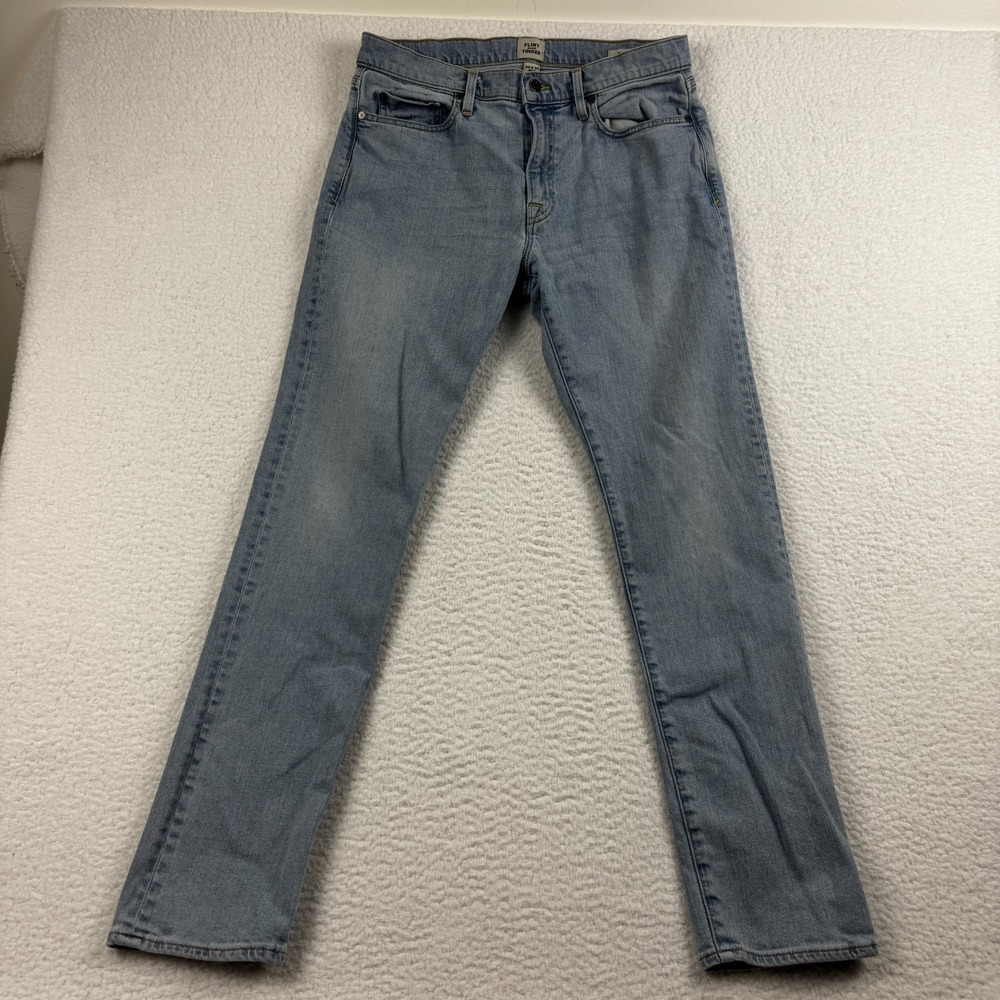 Flint and Tinder Straight Jeans Mens 34x34 Blue Denim Cotton Mid‎ Rise Slim Fit